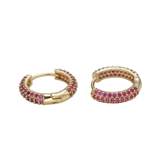 Mini Pave Hoops